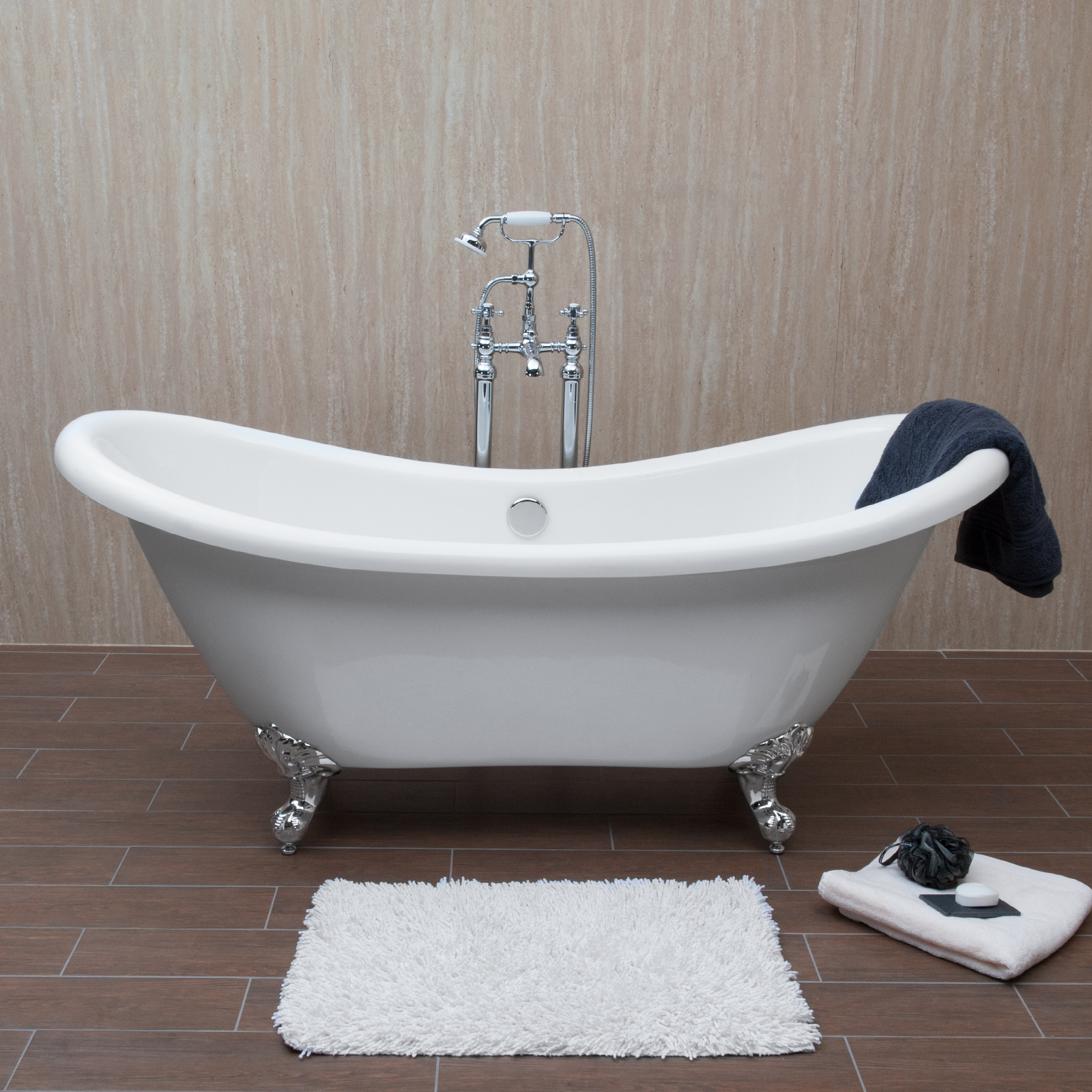Savisto Traditional Bathroom Hampton Double Ended Roll Top Freestanding Bath Tub eBay