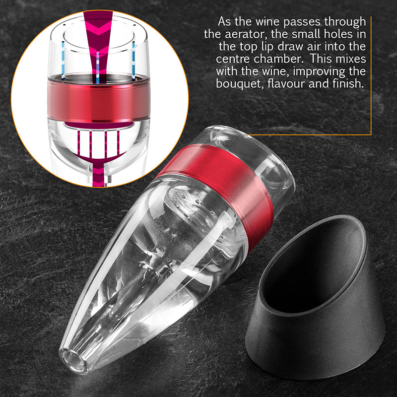Savisto aérateur de vinAcrylique Vin reniflard verseur et filtre avec affichage